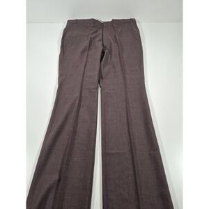 VTG Racquet Club Dress Pants Mens 42x36 Brown Wool Tweed Flat Front Unhemmed